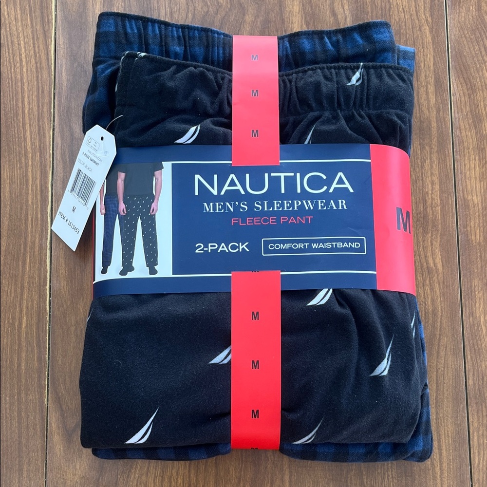 Nautica Men's Sleepwear Fleece Pants 2-Pack